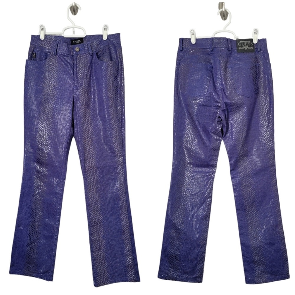 Purple guess snake print pants
